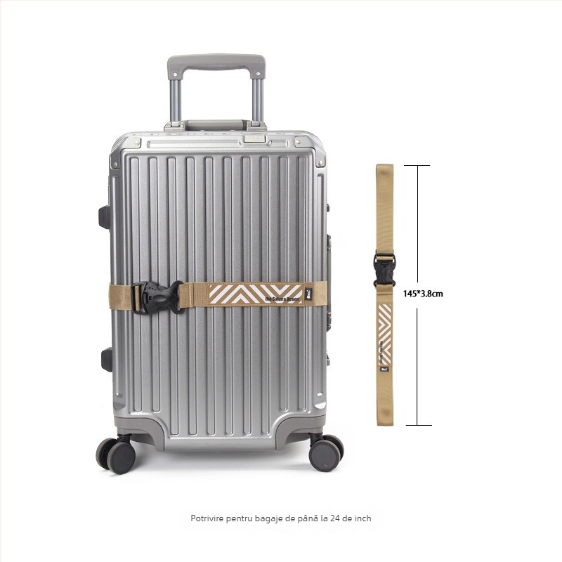 Bandă pentru bagaje cu închidere dublă – nailon cu dungi, stil casual de călătorie, toamna 2025, marcă proprie