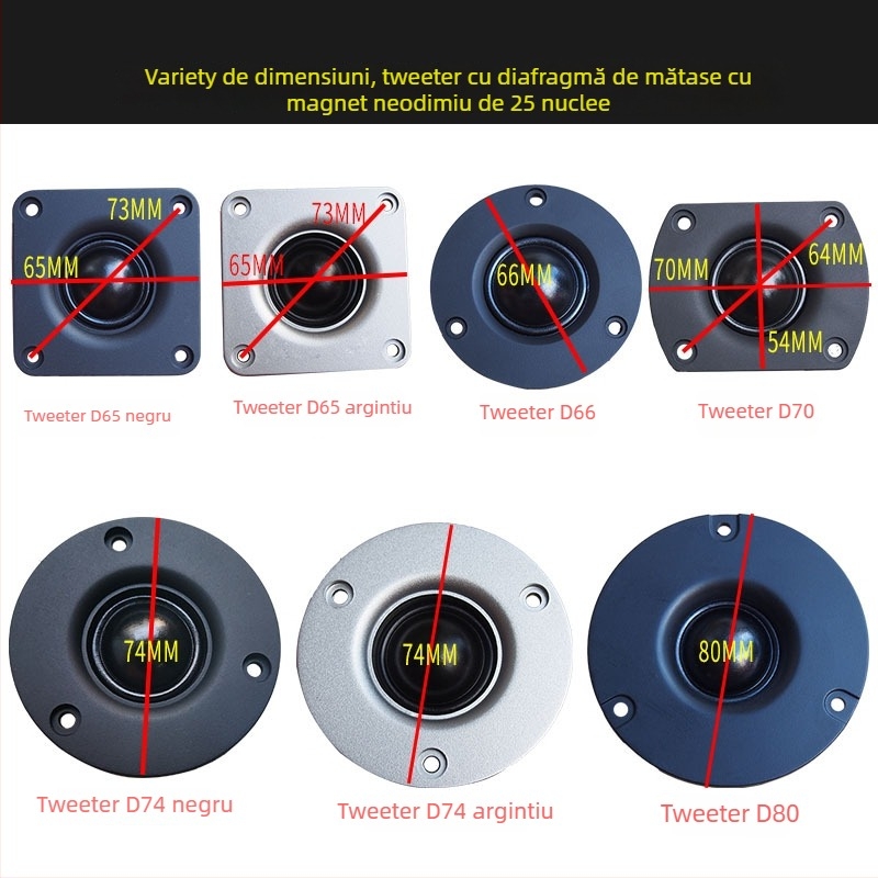 Tweeter cu diafragmă de mătase, circuit magnetic dublu, înaltă sensibilitate – pentru instrumente muzicale