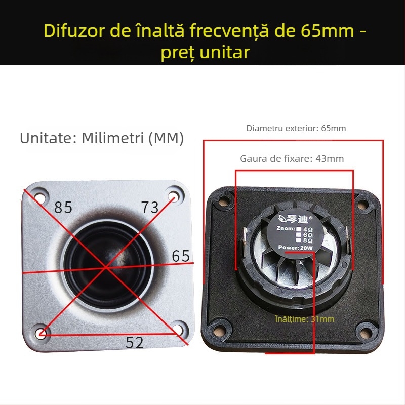 Tweeter cu diafragmă de mătase, circuit magnetic dublu, înaltă sensibilitate – pentru instrumente muzicale