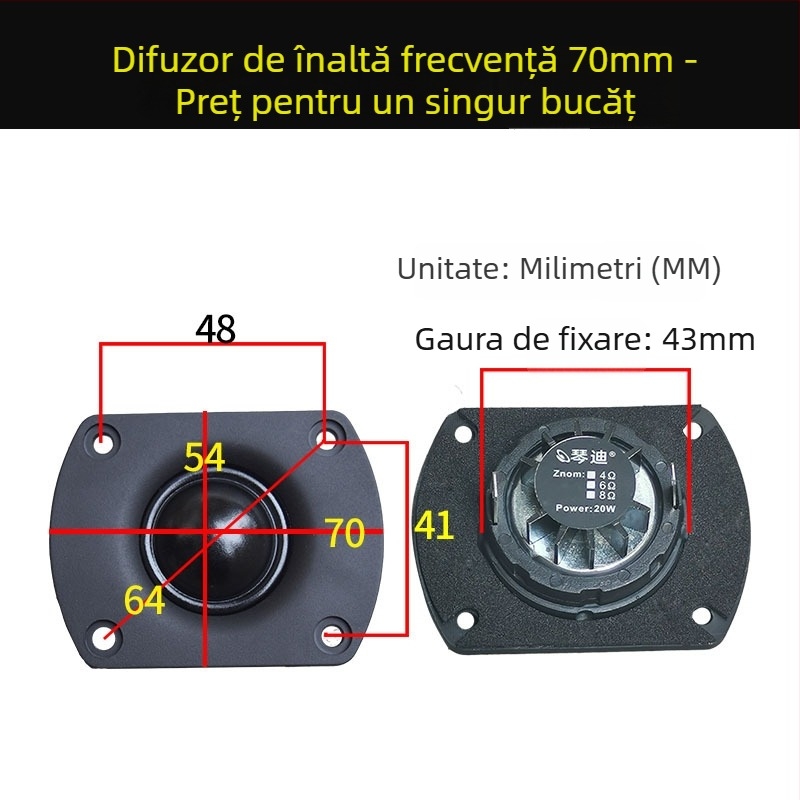 Tweeter cu diafragmă de mătase, circuit magnetic dublu, înaltă sensibilitate – pentru instrumente muzicale