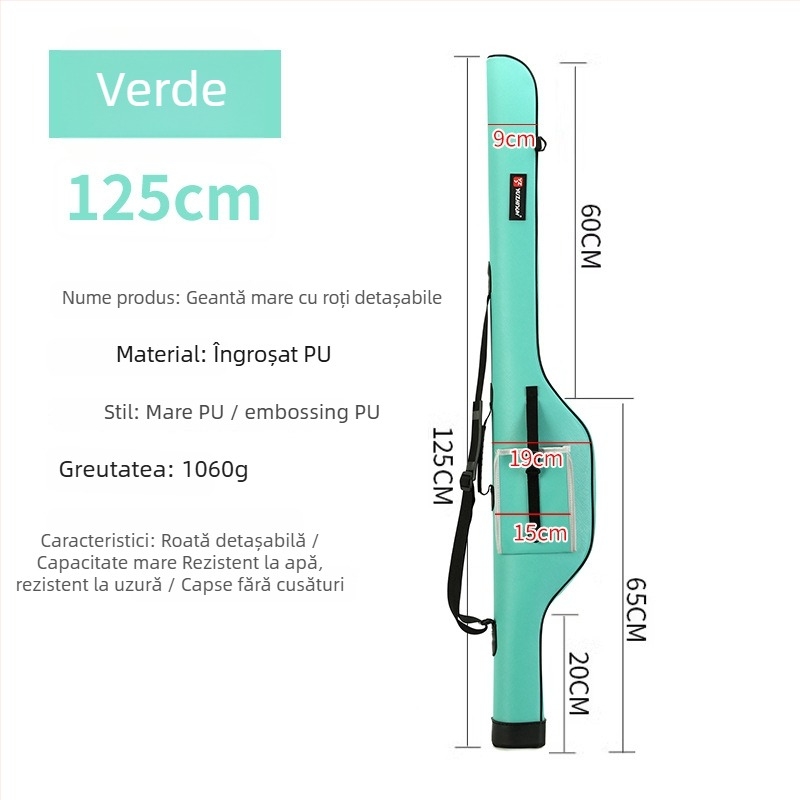 Geantă impermeabilă din PU pentru lansete, cu husă dură, portabilă pentru echipament de pescuit în râu