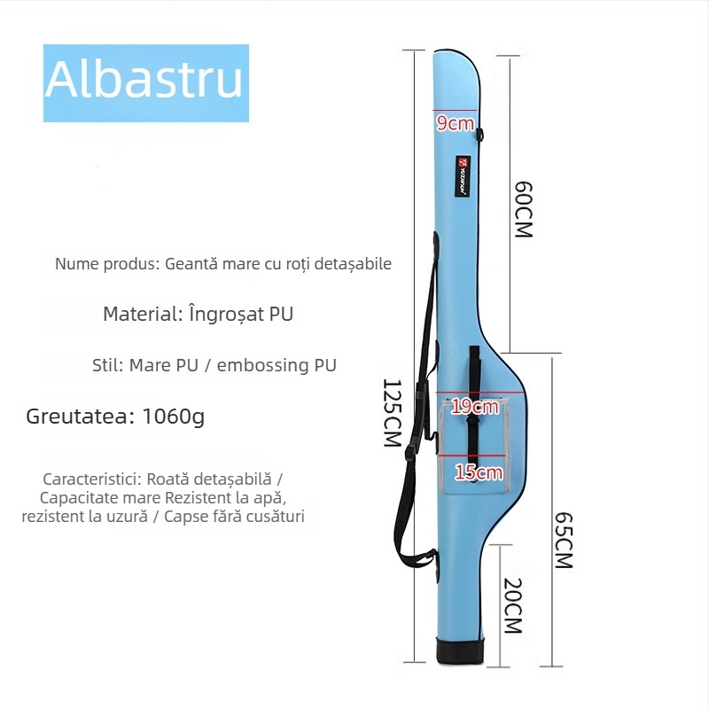 Geantă impermeabilă din PU pentru lansete, cu husă dură, portabilă pentru echipament de pescuit în râu