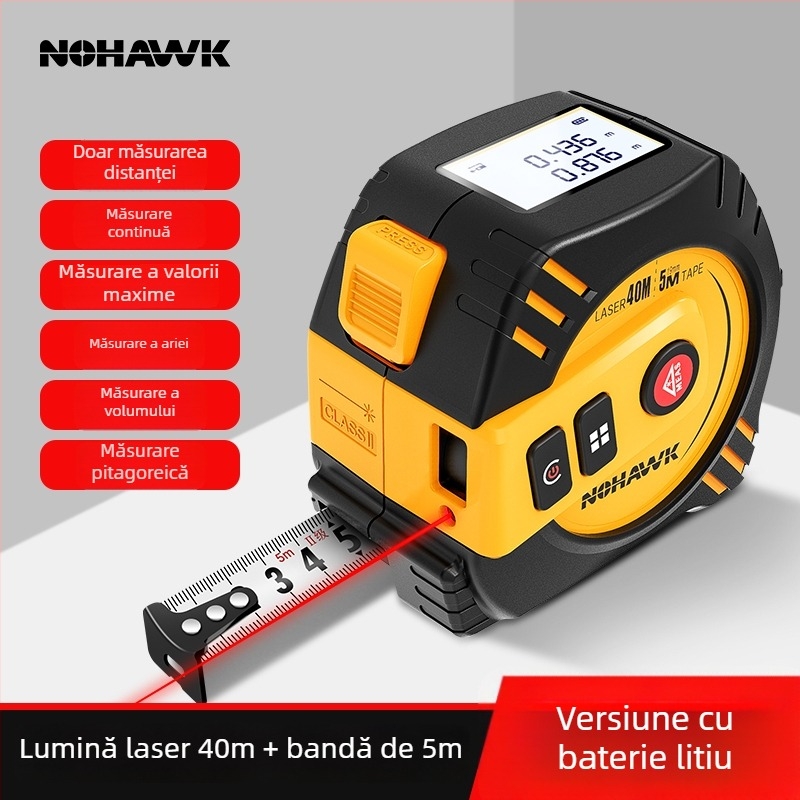 Distanțier cu laser – riglă portabilă cu laser infraroșu, instrument electronic de înaltă precizie, dispozitiv de măsurare cu laser de tip industrial