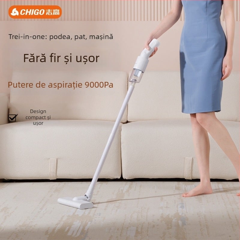 Aspirator auto wireless, mâner portabil cu duză plată, 80W, baterie încorporată 2000–2500 mAh, tensiune ≤36V, aspirație sub 10 kPa