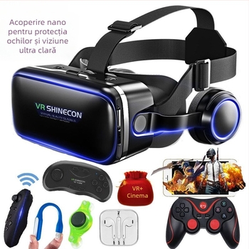 Ochelari VR cu rezoluție 4K, 3D stereoscopic și controler încorporat