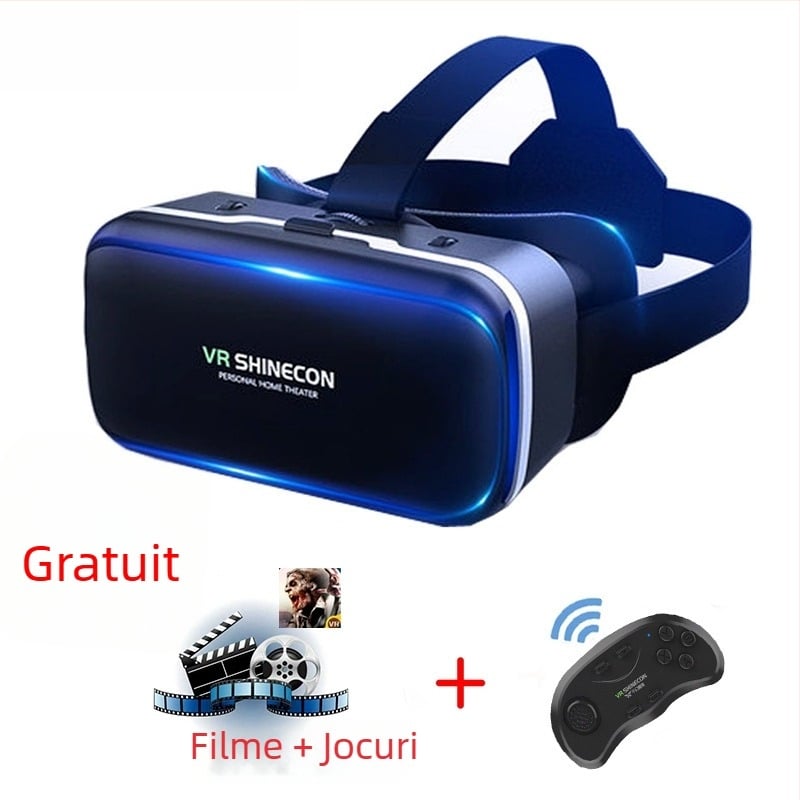 Ochelari VR cu rezoluție 4K, 3D stereoscopic și controler încorporat