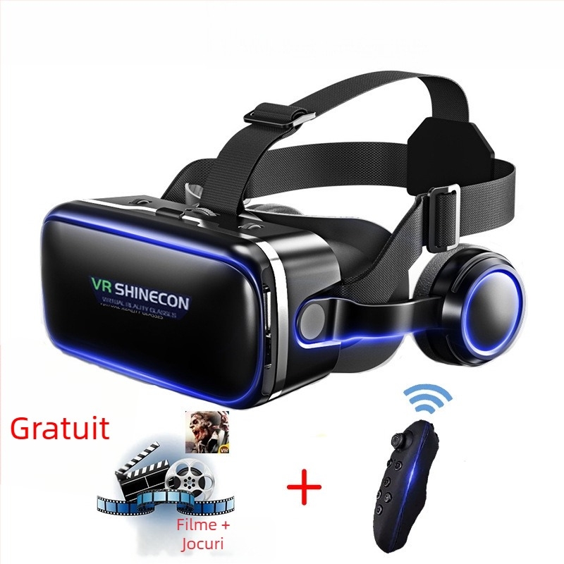 Ochelari VR cu rezoluție 4K, 3D stereoscopic și controler încorporat