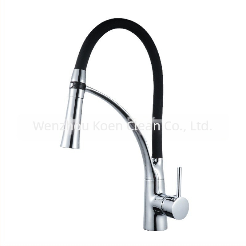 Robinet de bucătărie din cupru, electroplacat, retractabil, rotativ, cu apă caldă și rece, intrare/ieșire 20 mm