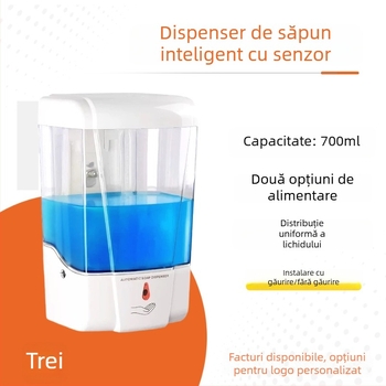 Dispozitiv automat de săpun cu senzor — construcție turnată prin injecție, certificat CE UE, funcție inductivă, greutate 0,65 kg, design modern