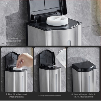 Dispozitiv automat de săpun cu senzor — construcție turnată prin injecție, certificat CE UE, funcție inductivă, greutate 0,65 kg, design modern