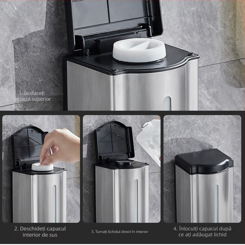 Dispozitiv automat de săpun cu senzor — construcție turnată prin injecție, certificat CE UE, funcție inductivă, greutate 0,65 kg, design modern
