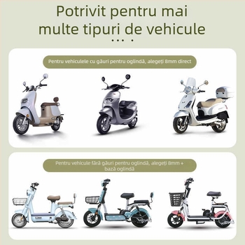 Oglindă retrovizoare pentru bicicletă electrică, model Qxqy-300, oglindă pătrată, montaj: ortodontic, material: aliaj dur înalt și plastice inginerești, rezistență la șocuri: înaltă