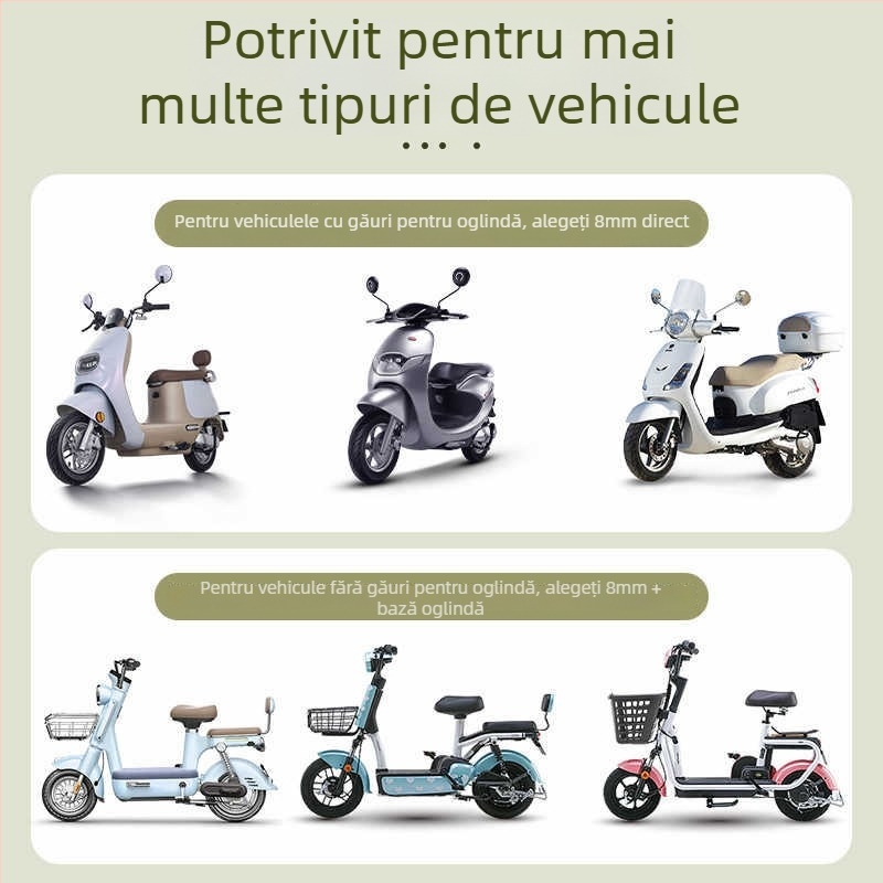 Oglindă retrovizoare pentru bicicletă electrică, model Qxqy-300, oglindă pătrată, montaj: ortodontic, material: aliaj dur înalt și plastice inginerești, rezistență la șocuri: înaltă