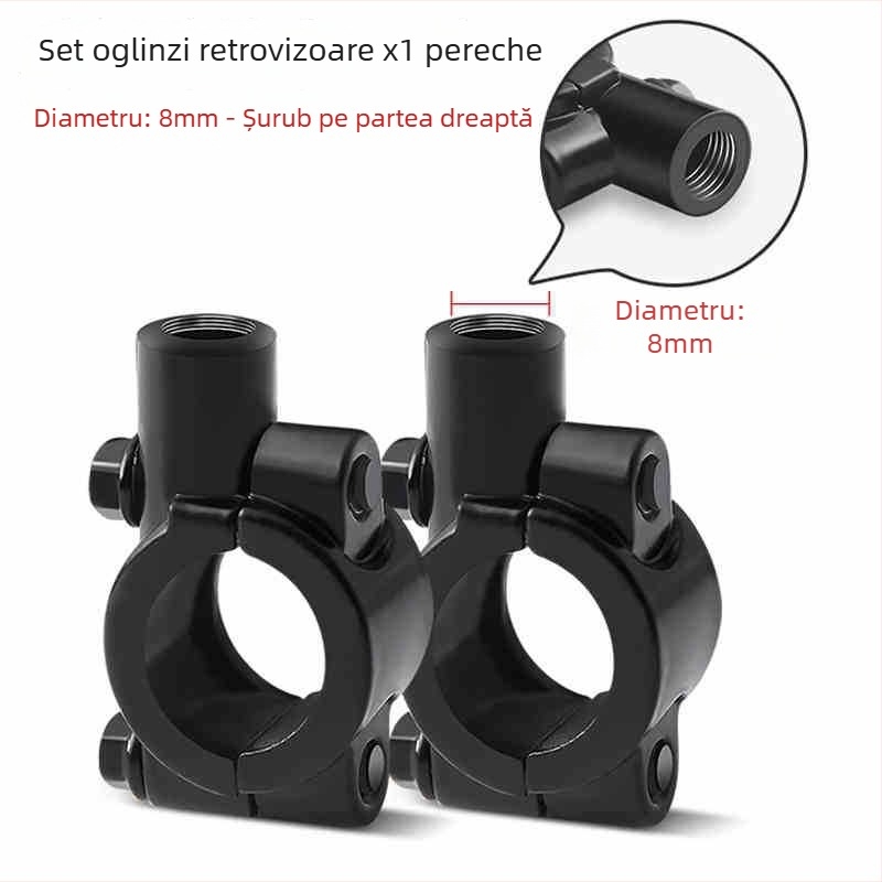 Oglindă retrovizoare pentru bicicletă electrică, model Qxqy-300, oglindă pătrată, montaj: ortodontic, material: aliaj dur înalt și plastice inginerești, rezistență la șocuri: înaltă