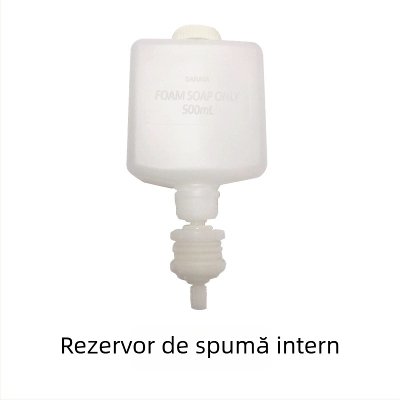 Dozator manual pentru dezinfectant de mâini GMD500, din plastic, acționare prin apăsare, design modern minimalist