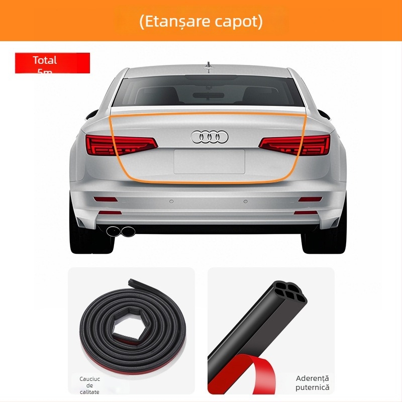 Bandă de etanșare auto – Tip B, universală, din cauciuc, pentru uși, portbagaj și capotă