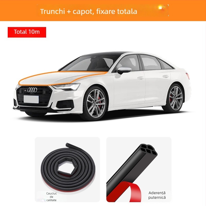Bandă de etanșare auto – Tip B, universală, din cauciuc, pentru uși, portbagaj și capotă