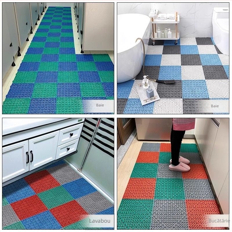 Covoraș de podea din PVC, antiderapant, extra gros, pentru baie, duș, bucătărie și piscină