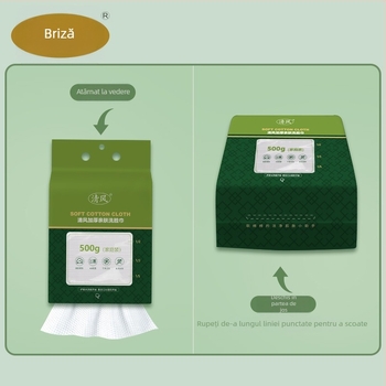 Prosoape de față de unică folosință, moi ca bumbacul și fără scame, design cu tragere suspendat, pentru demachiere, fibre vegetale