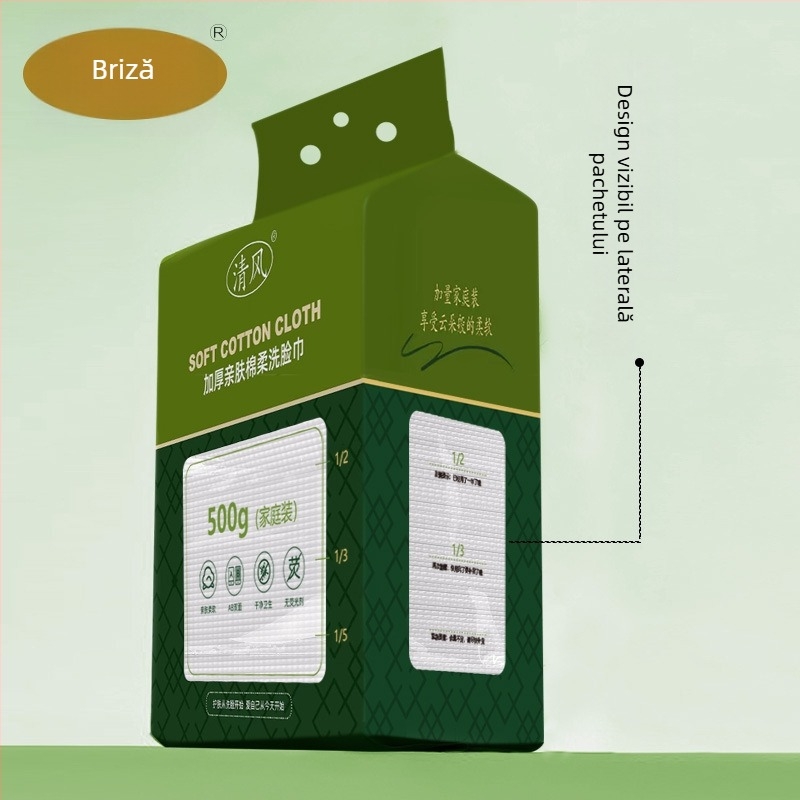 Prosoape de față de unică folosință, moi ca bumbacul și fără scame, design cu tragere suspendat, pentru demachiere, fibre vegetale