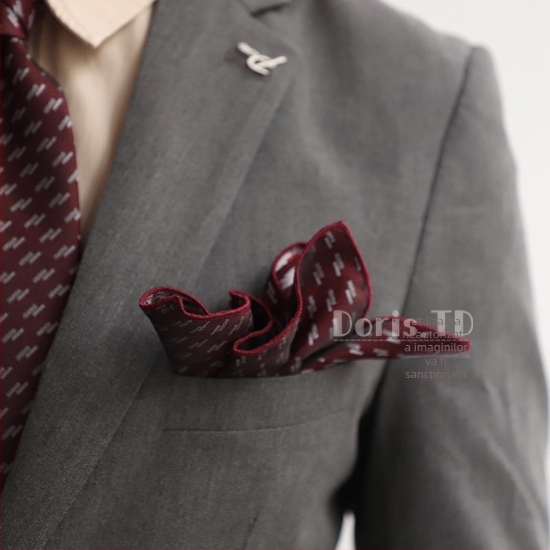 Pătrat de buzunar pentru bărbați, design retro cu puncte (Material: fibre poliesterice; Stil: purtare de seară; Metodă de prelucrare: jacquard; Model: puncte; Gen: masculin)