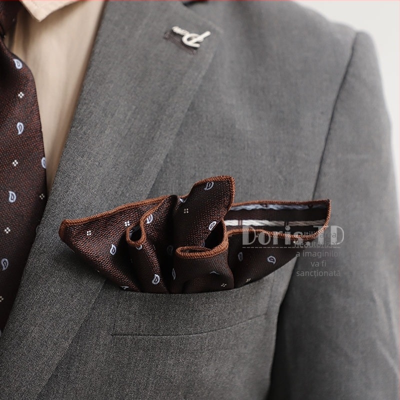 Pătrat de buzunar pentru bărbați, design retro cu puncte (Material: fibre poliesterice; Stil: purtare de seară; Metodă de prelucrare: jacquard; Model: puncte; Gen: masculin)