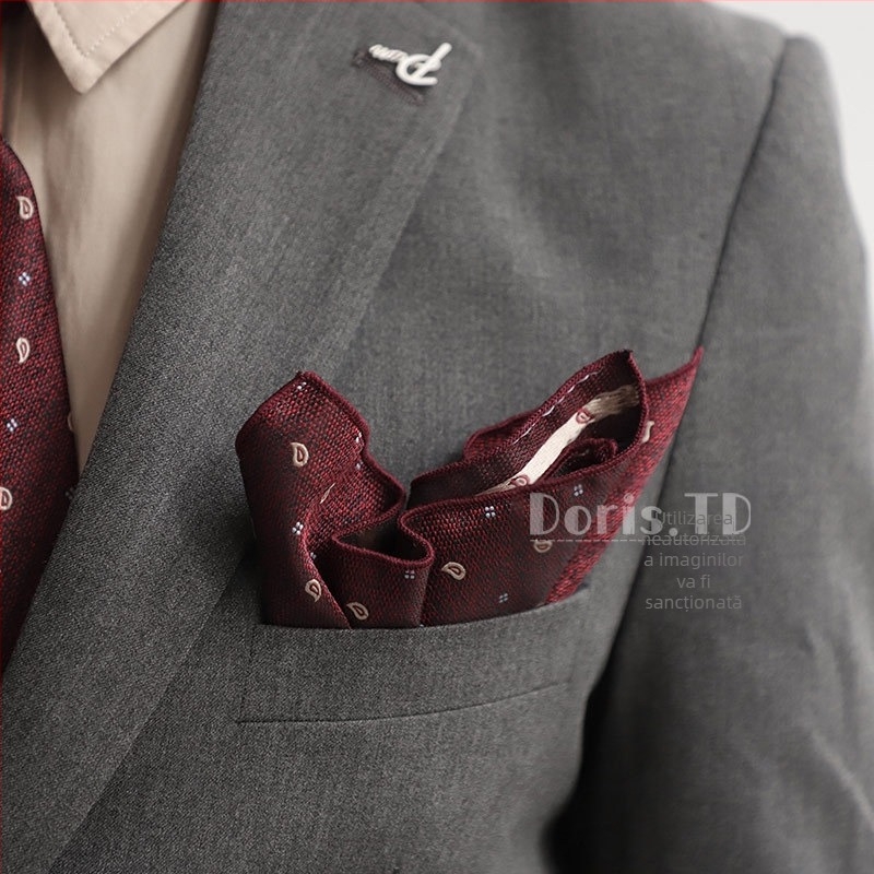 Pătrat de buzunar pentru bărbați, design retro cu puncte (Material: fibre poliesterice; Stil: purtare de seară; Metodă de prelucrare: jacquard; Model: puncte; Gen: masculin)