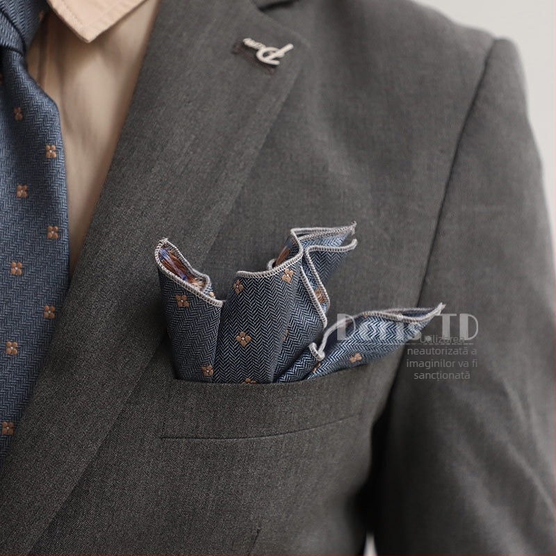 Pătrat de buzunar pentru bărbați, design retro cu puncte (Material: fibre poliesterice; Stil: purtare de seară; Metodă de prelucrare: jacquard; Model: puncte; Gen: masculin)