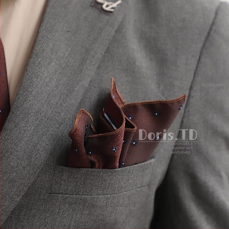 Pătrat de buzunar pentru bărbați, design retro cu puncte (Material: fibre poliesterice; Stil: purtare de seară; Metodă de prelucrare: jacquard; Model: puncte; Gen: masculin)