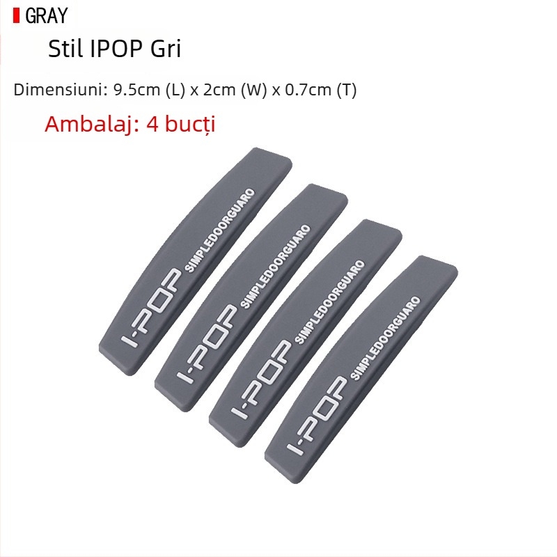 Bandă anti-coliziune pentru ușă – Jun Chang, PVC ecologic, set 4 bucăți, compatibil cu modele generale