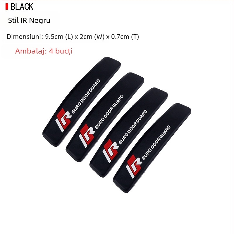 Bandă anti-coliziune pentru ușă – Jun Chang, PVC ecologic, set 4 bucăți, compatibil cu modele generale