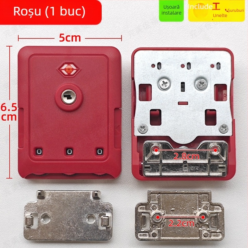Zăvor cu combinație pentru bagaje – anti-furt, carcasă din plastic, model primăvara 2024, accesorii bagaje