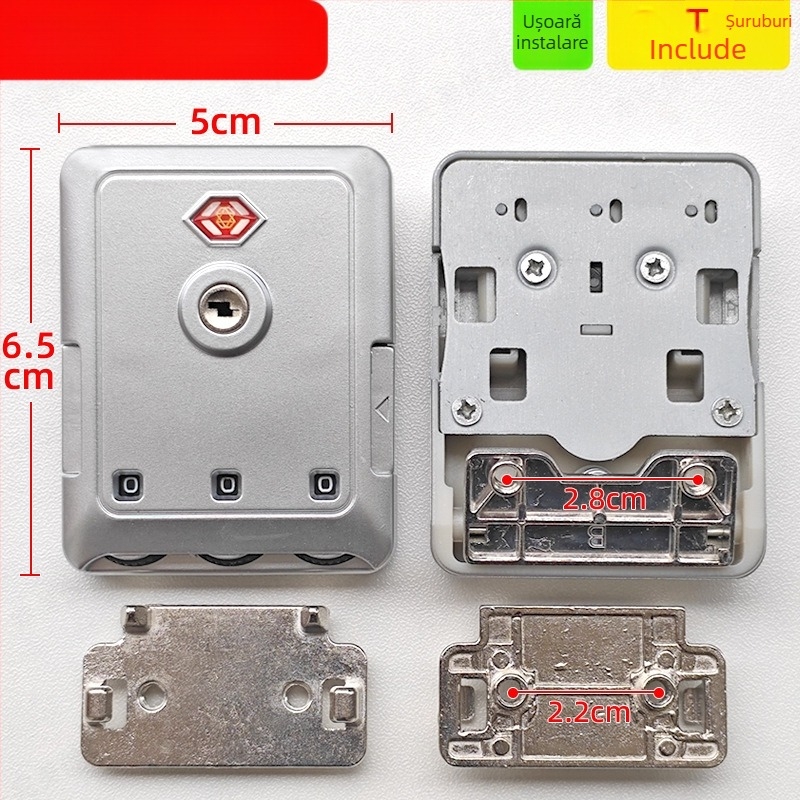 Zăvor cu combinație pentru bagaje – anti-furt, carcasă din plastic, model primăvara 2024, accesorii bagaje