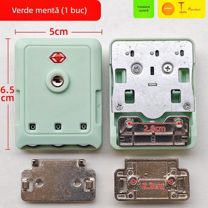 Zăvor cu combinație pentru bagaje – anti-furt, carcasă din plastic, model primăvara 2024, accesorii bagaje
