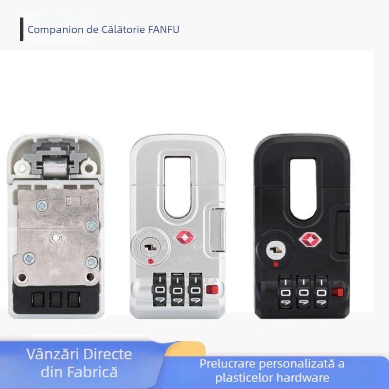 Încuietoare pentru bagaje cu cadru din aluminiu – anti-furt, aluminiu, accesorii Fanfu pentru bagaje