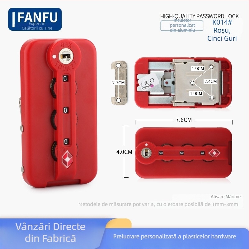 Încuietoare pentru bagaje cu cadru din aluminiu – anti-furt, aluminiu, accesorii Fanfu pentru bagaje