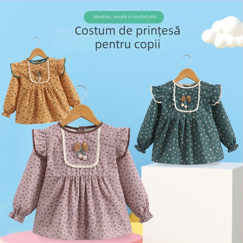 Smoc pentru copii, impermeabil din corduroy, reversibil, pentru fetițe 1–3 ani (80–100 cm), lansare toamnă 2025