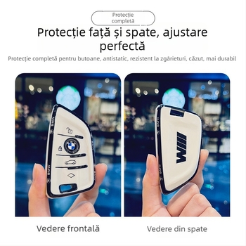 BMW TPU husă de cheie pentru seria 5 – husă protecție cu cataramă, personalizabilă