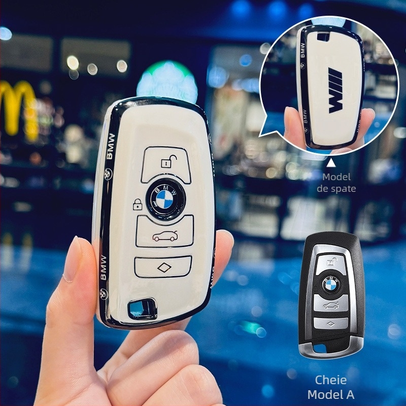 BMW TPU husă de cheie pentru seria 5 – husă protecție cu cataramă, personalizabilă