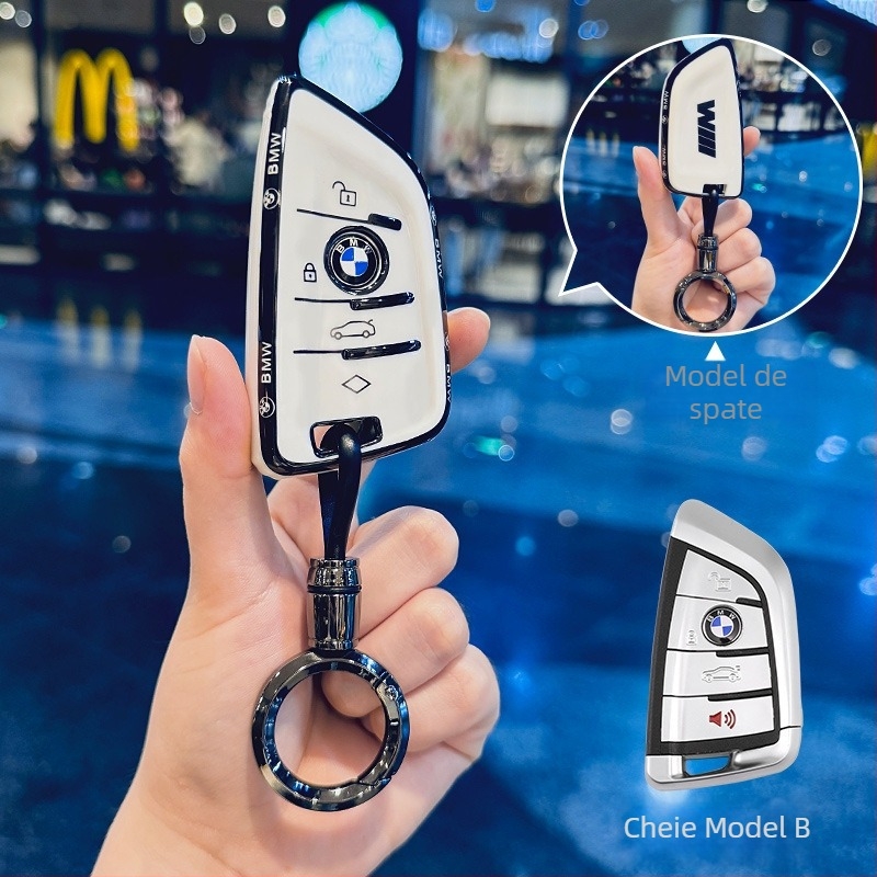 BMW TPU husă de cheie pentru seria 5 – husă protecție cu cataramă, personalizabilă