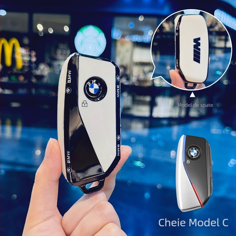 BMW TPU husă de cheie pentru seria 5 – husă protecție cu cataramă, personalizabilă