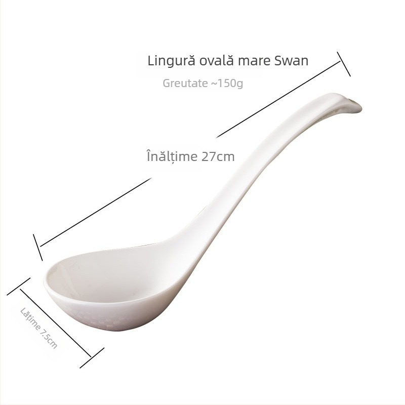 Lingură ceramică pentru adulți, stil simplu, fără importuri
