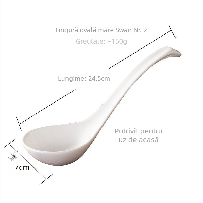 Lingură ceramică pentru adulți, stil simplu, fără importuri