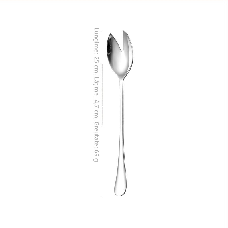 Lingură de servire pentru bufet din oțel inoxidabil 304, stil Chinezesc nou, luciu oglindă, logo imprimat