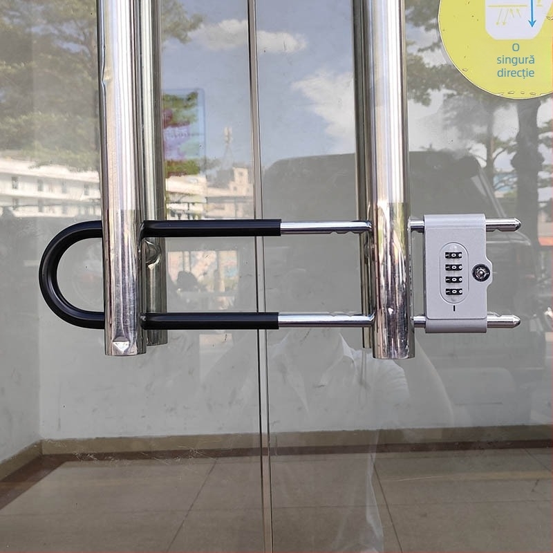 Qingshang încuietoare cu cod pentru uși din sticlă și culise, încuietoare în formă de U anti-furt cu zăvor extins pentru magazine și birouri