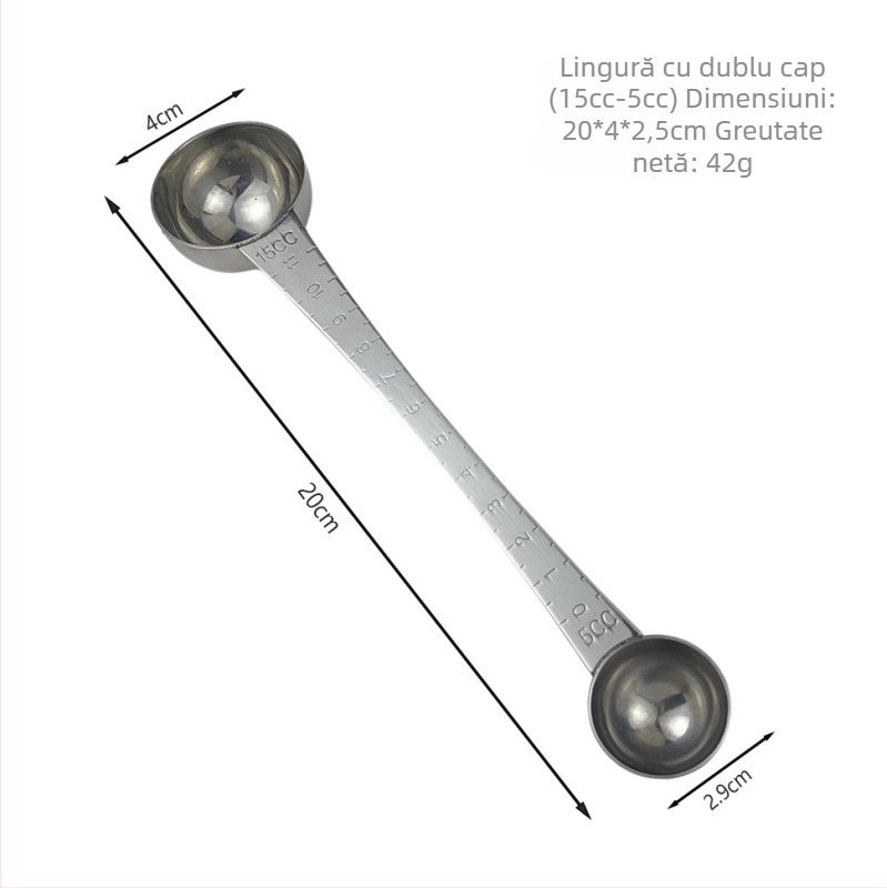 Zemeijia lingură de măsurat din oțel inoxidabil, cu mâner lung și gradații