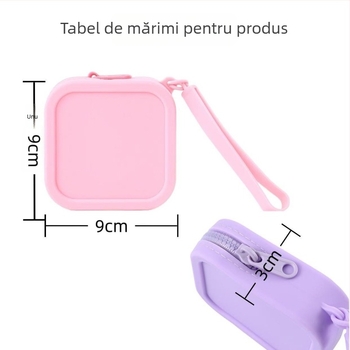 Portofel din silicon cu fermoar – organizator pentru ruj, căști, cabluri de date și chei, stil urban simplu, căptușeală din silicon, antibacterian și anti-tăiere
