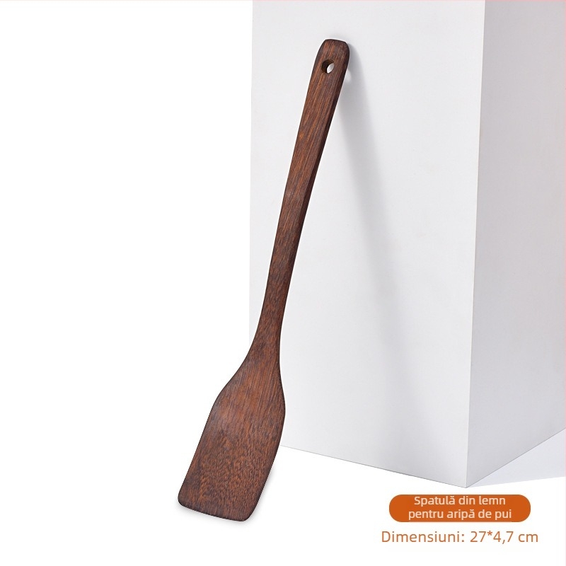 Lingură de gătit din lemn cu strat antiaderent, priză antiderapantă, rezistență la temperaturi înalte, protecție împotriva arsurilor, personalizare logo