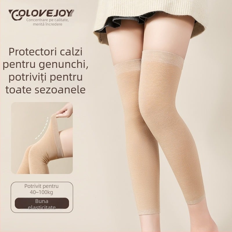 Colanți pentru genunchi femei, calzi iarna, compresie cu elasticitate înaltă, țesătură ce păstrează căldura (44% poliester, 46% viscoză, 10% spandex), pentru acasă