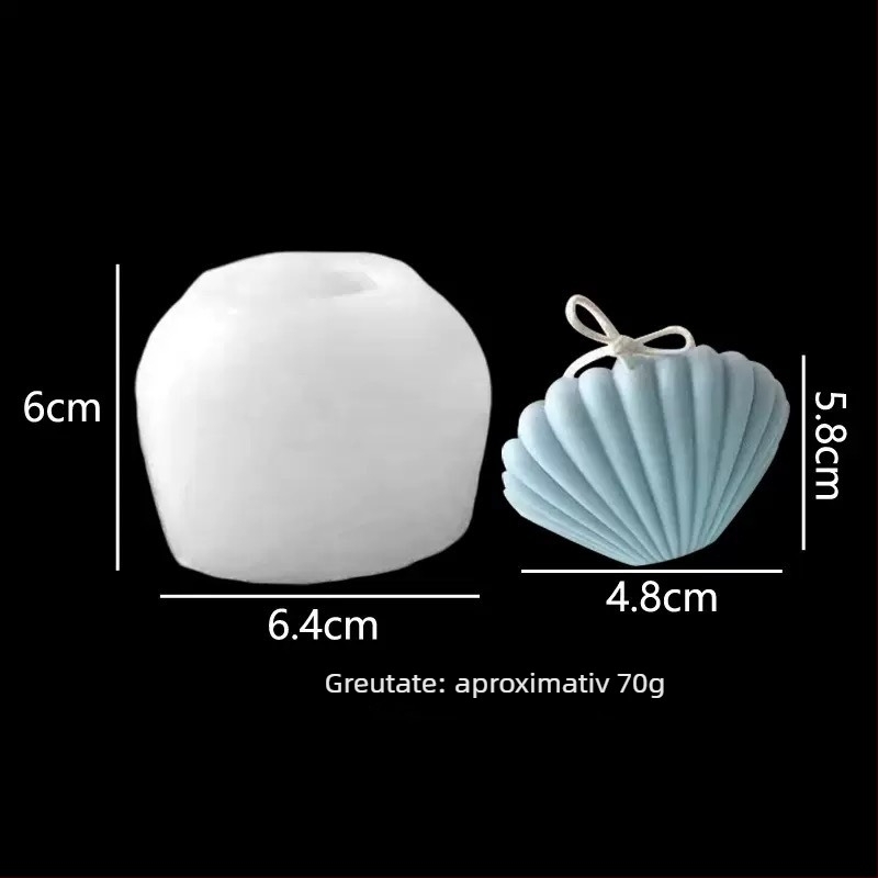 Formă din silicon în formă de scoică perlata pentru coacere, săpun și ipsos